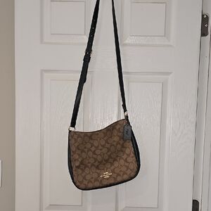 Coach Signature Brown and Black Crossbody Bag
